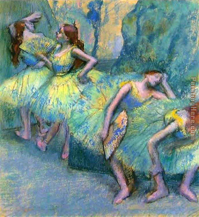 Ballet Dancers in the Wings painting - Edgar Degas Ballet Dancers in the Wings art painting